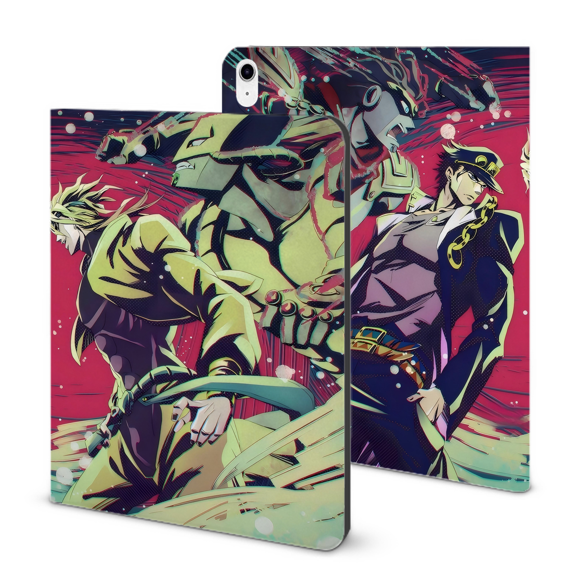 （画像用） ジョジョの奇妙な冒険 JoJo's Bizarre Adventure IPad ケース ブック型 PUレザー TPU 耐衝撃 軽量 薄型 ペン収納なし 全面保護 IPad 各モデル対応